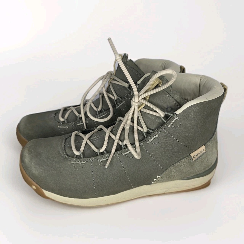 Oboz Hazel Mid Womens Boots Sz 8 Olive Green‎ Branch Leather Hiking Ankle Shoes